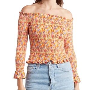 NEW Caroline Constas Floral Off the Shoulder Top